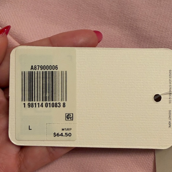 Levi's Soft Pink Hoodie Sweatshirt - Picture 2 of 2
